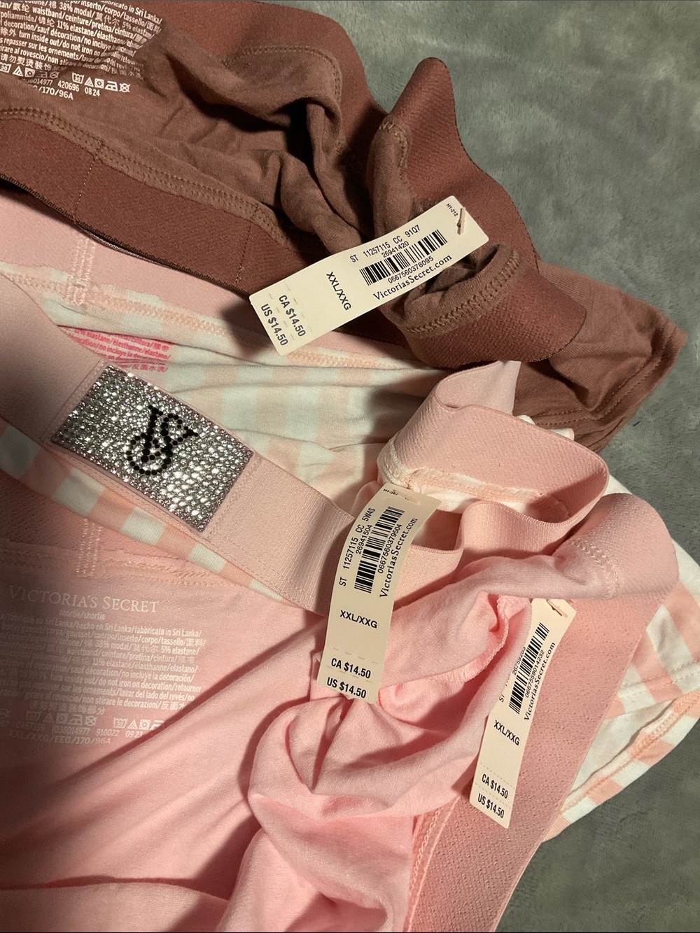 NWT 3 XXL BLING Victoria's Secret shortie bundle (MSRP 45) - Picture 2 of 4
